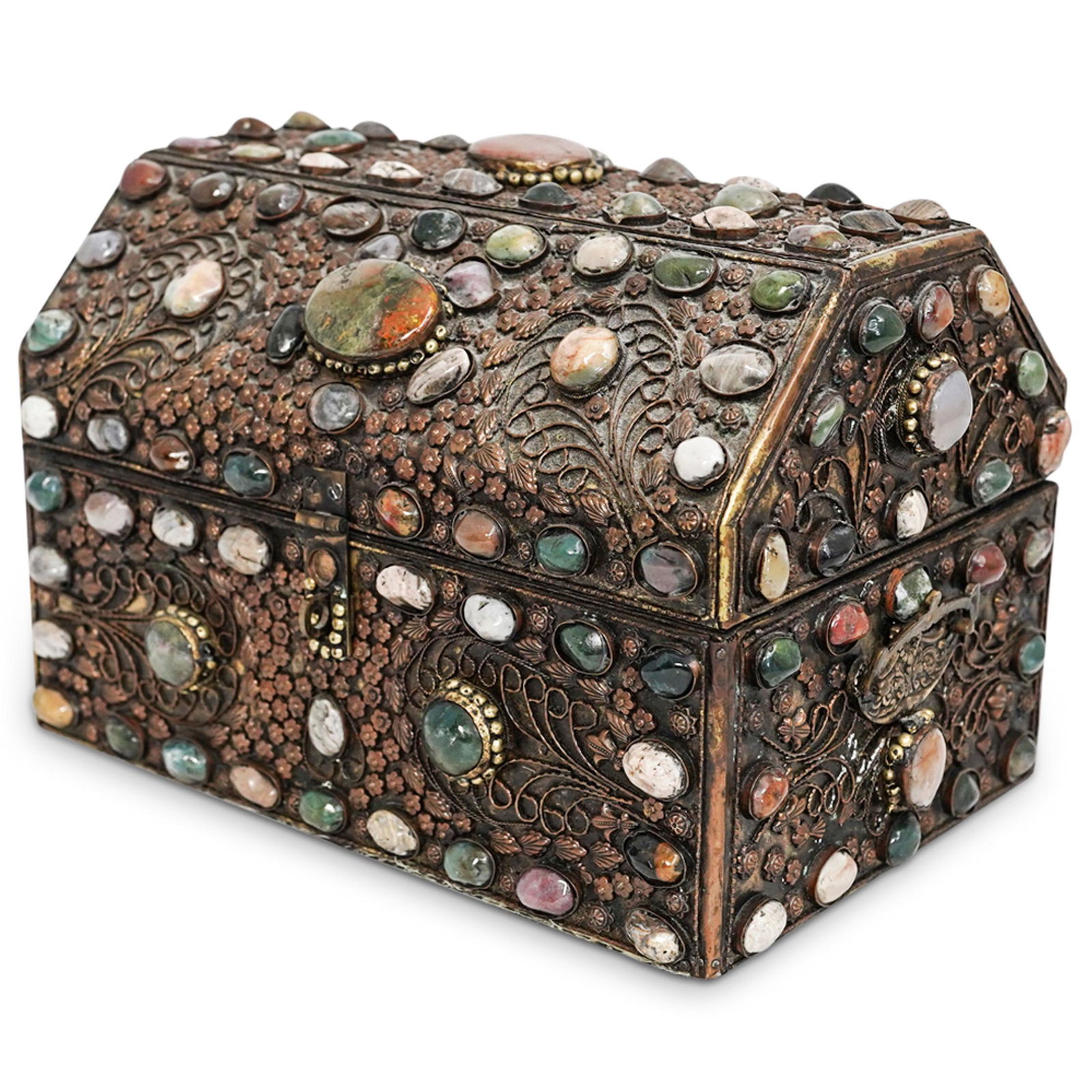 Indian Hardstone and Silver Marriage Trunk (1 of 8)
