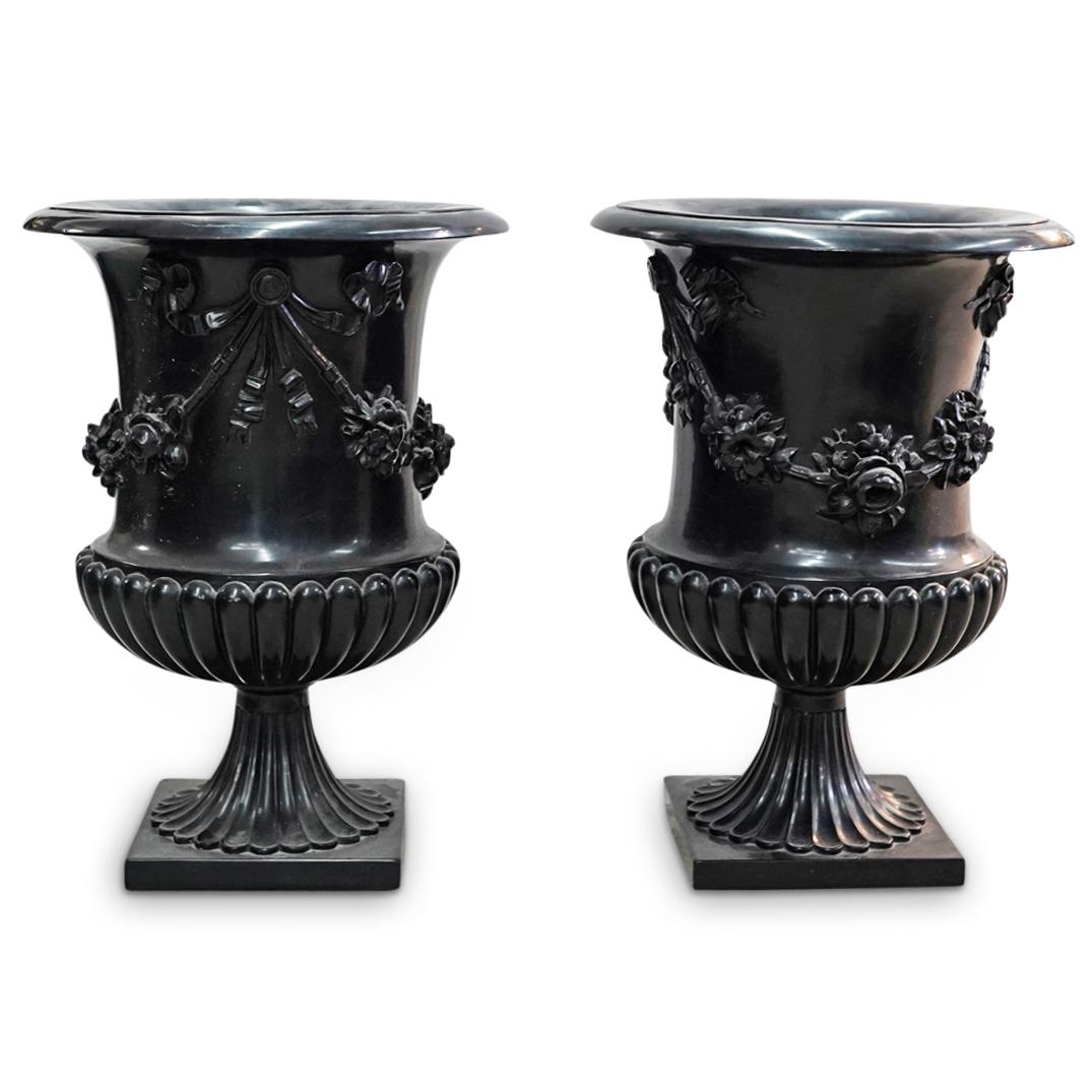 Pair of Spanish Ceramic Urns (1 of 7)