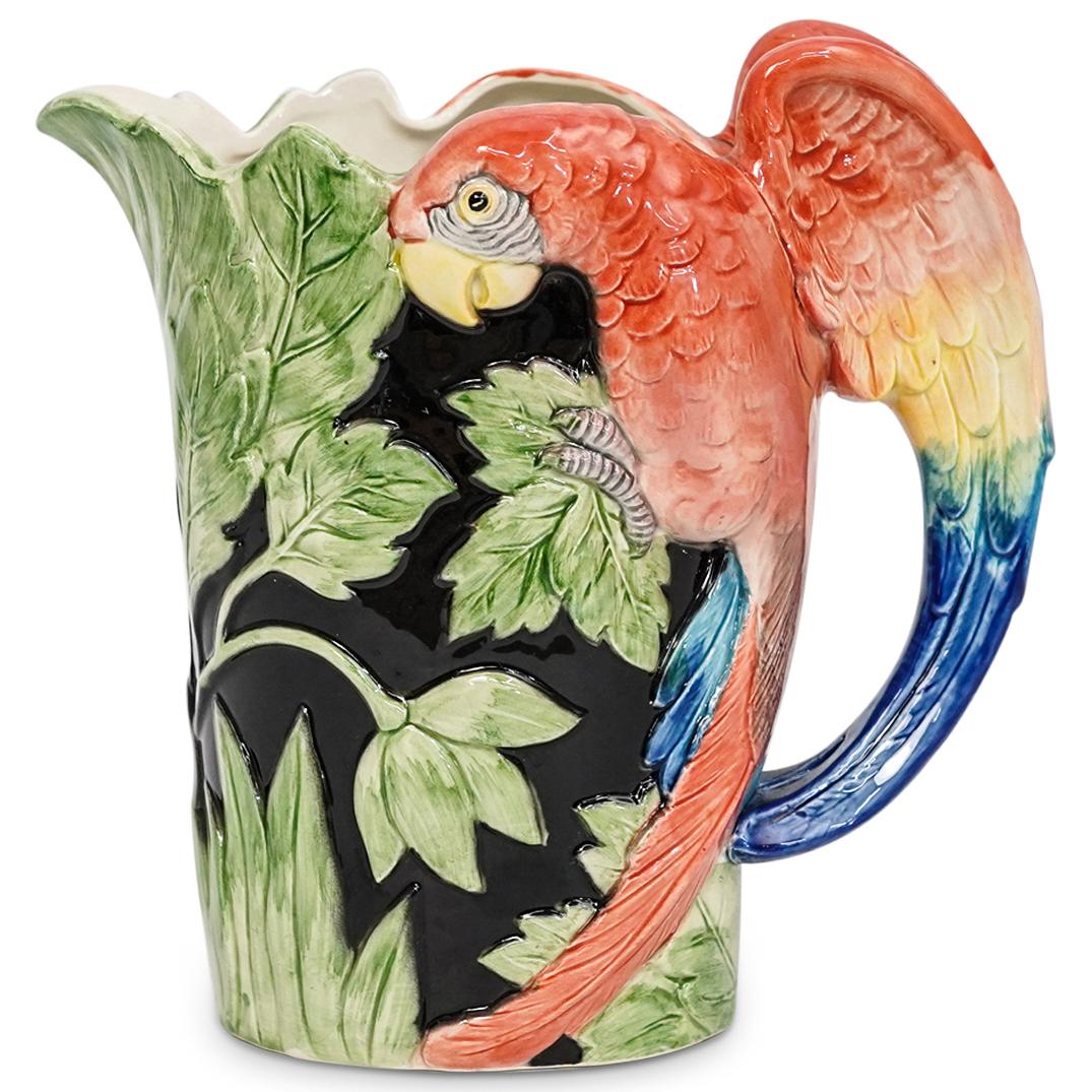 Fitz and Floyd Porcelain Parrot Pitcher (1 of 5)