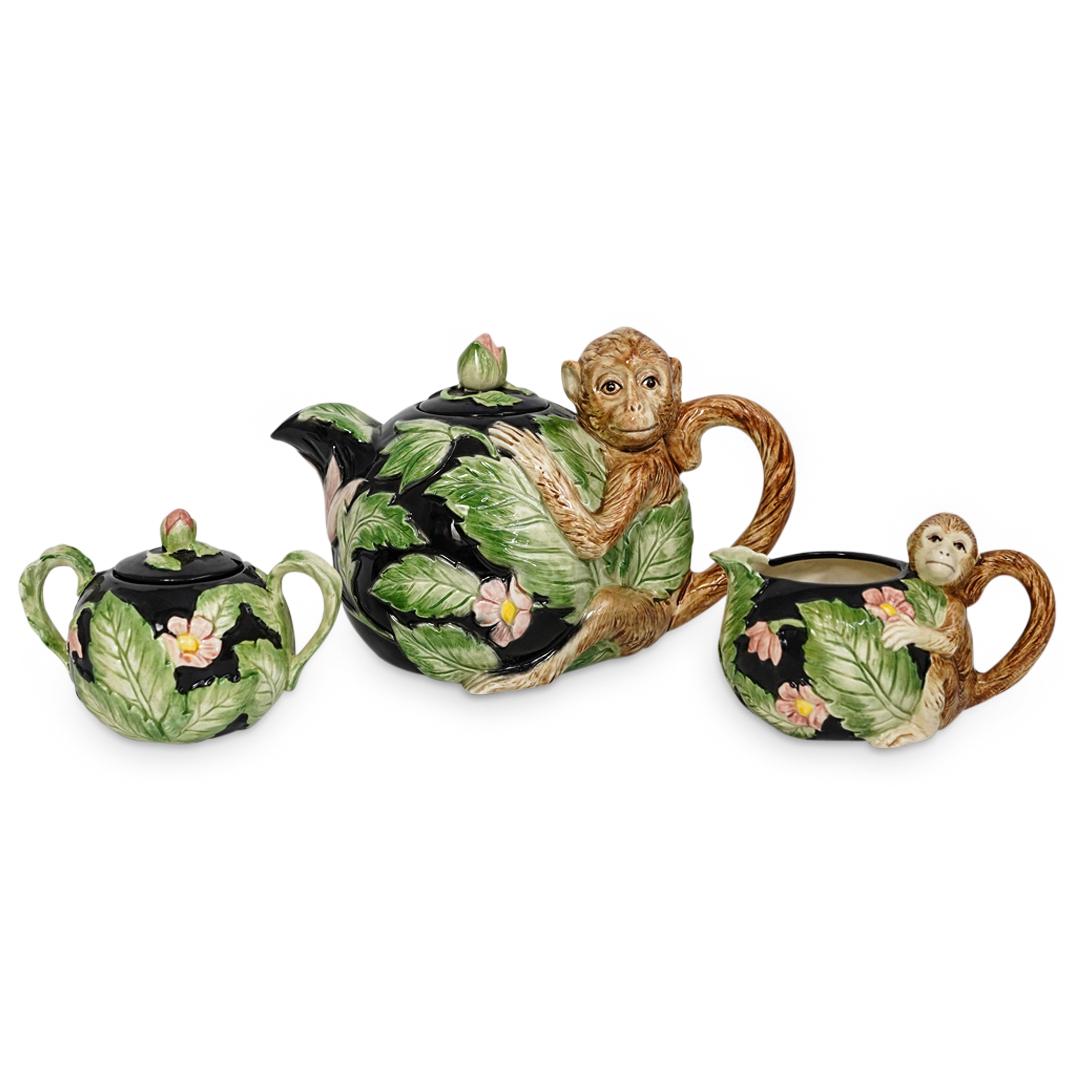 (3 Pc) Fitz and Floyd Porcelain Tea Set (1 of 5)