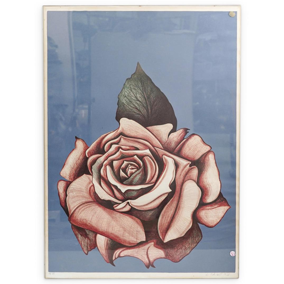 Lowell Nesbitt (American, 1933-1993) "Rose" Lithograph (1 of 5)