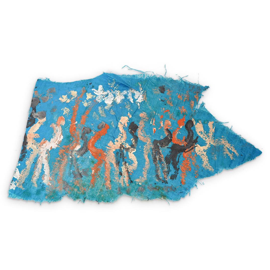 Purvis Young (American 1943-2010) Oil on Paper Painting (1 of 6)