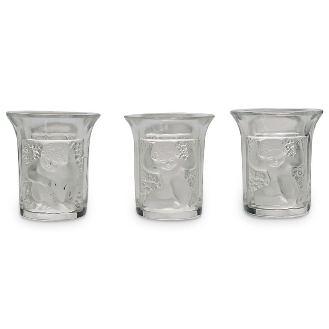 (3 Pc) Lalique Enfants Liquor Crystal Shot Glasses (1 of 4)