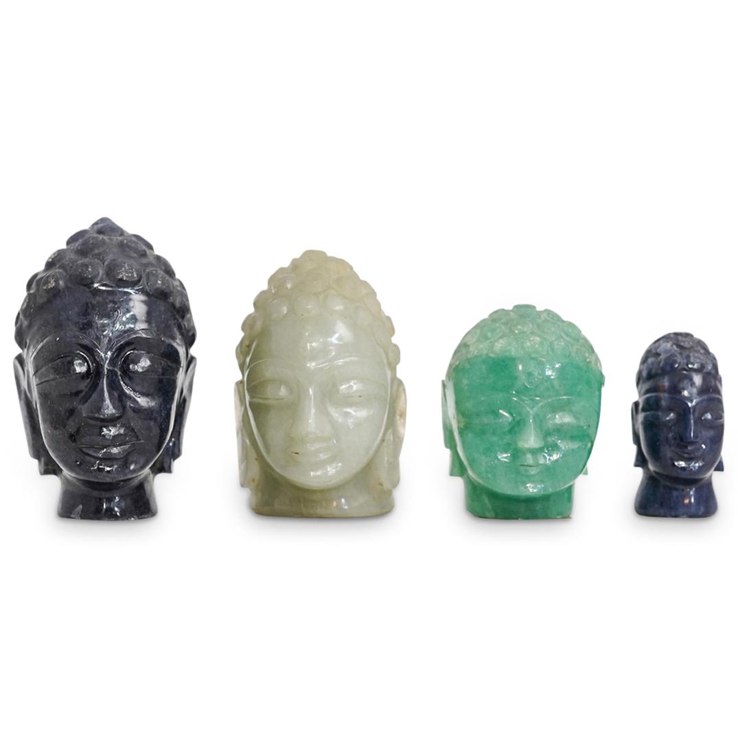 Lapis Lazuli & Jade Stone Carved Miniature Buddha Heads (1 of 5)