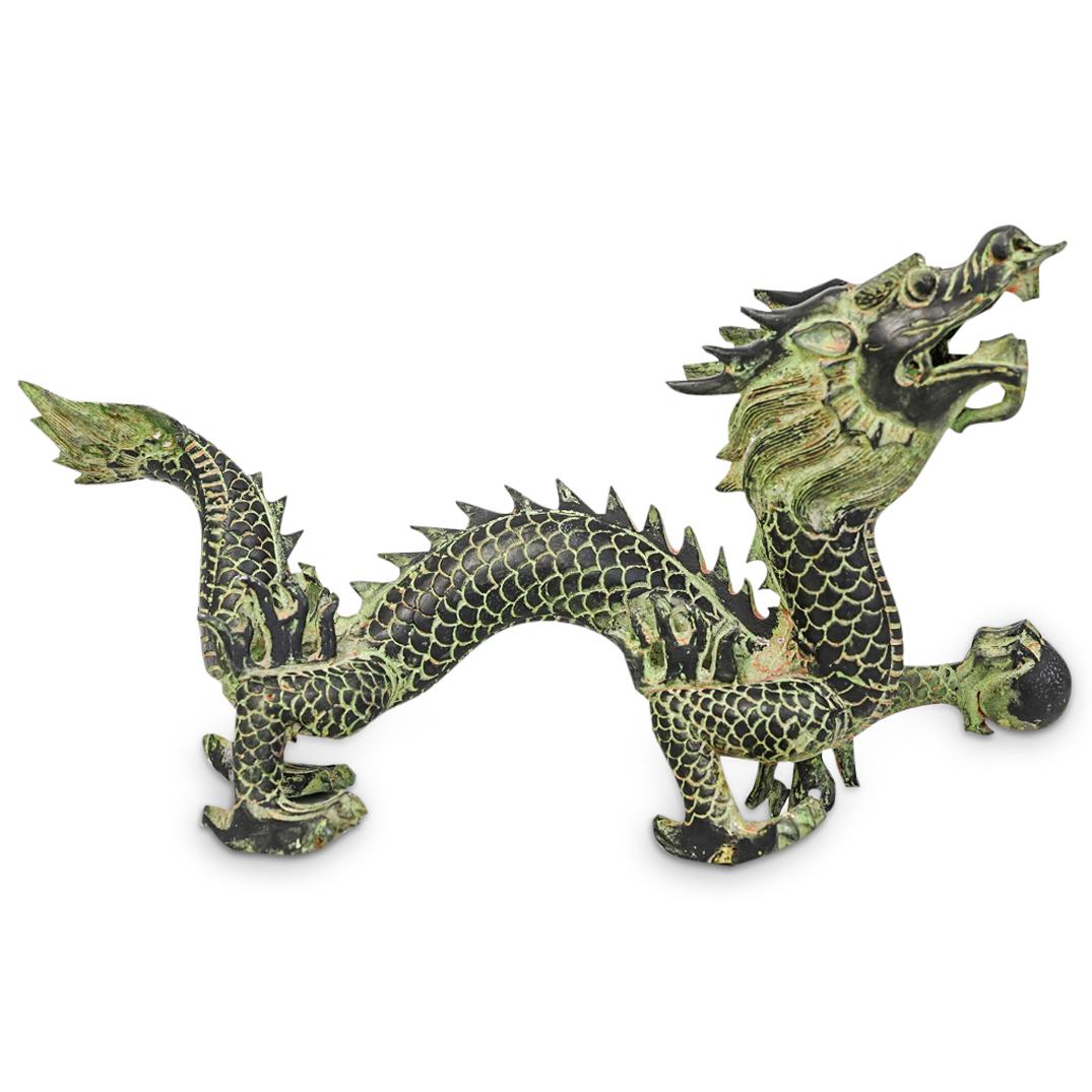 Terracotta Asian Dragon Figurine Sculpture (1 of 7)