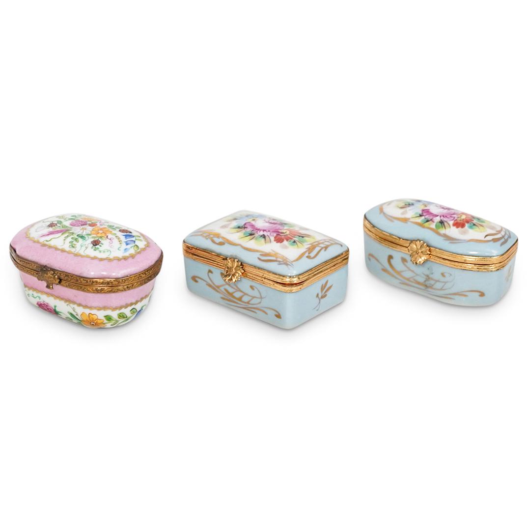 (3 Pc) French Porcelain Trinket Boxes (1 of 9)