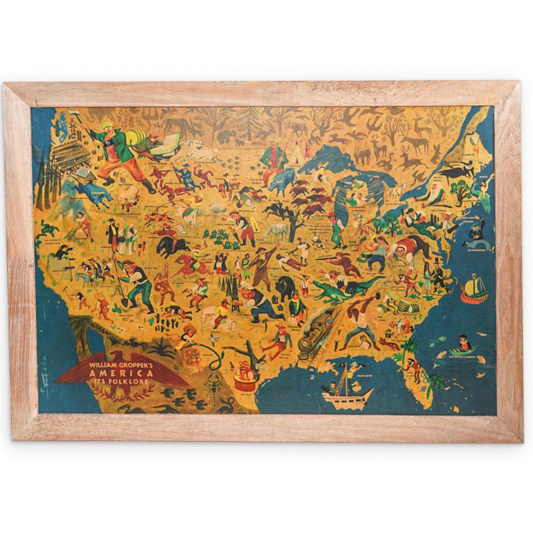 William Gropper's America Folklore Map (1 of 8)