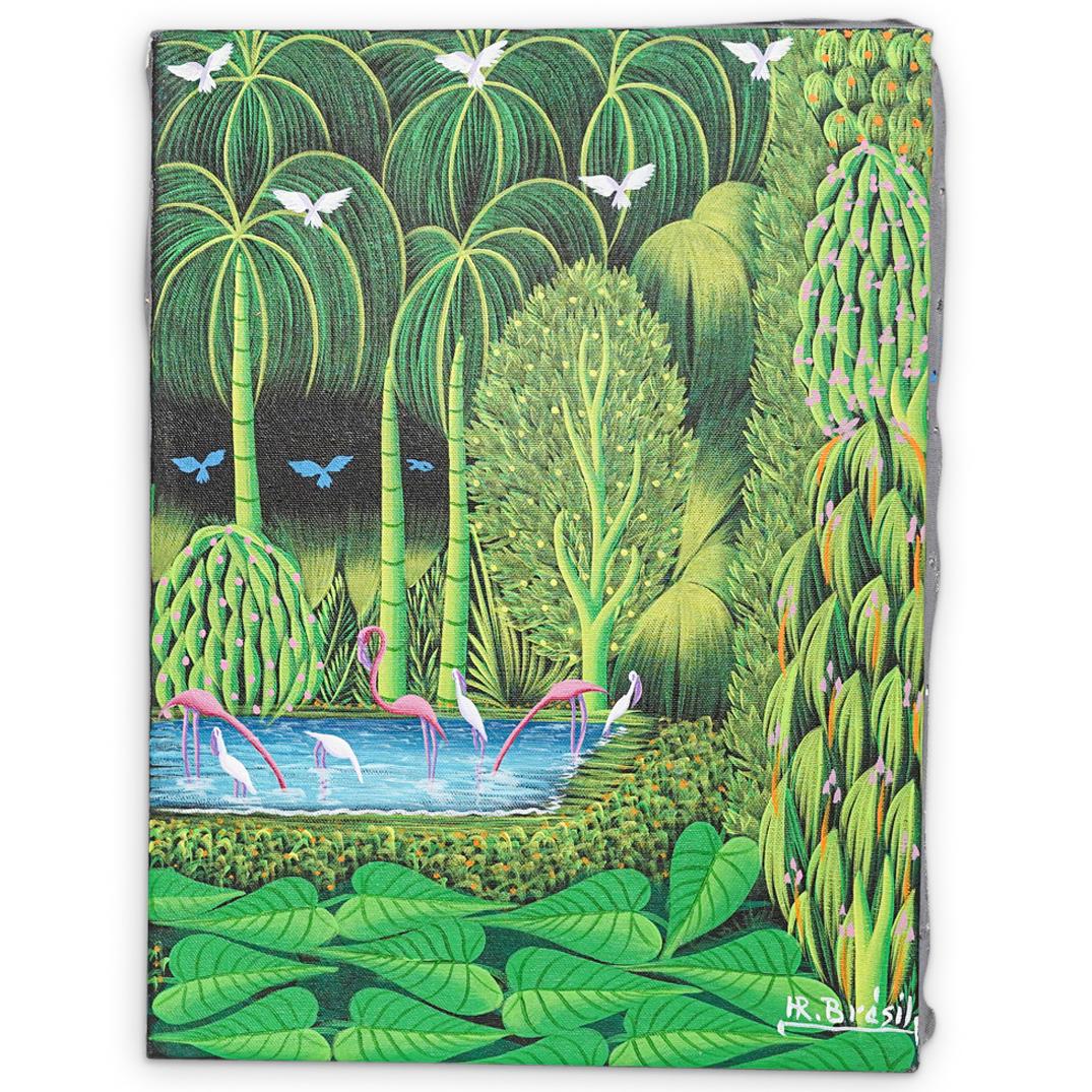 Henry Robert Bresil (Haitian) Signed Painting On Canvas (1 of 4)