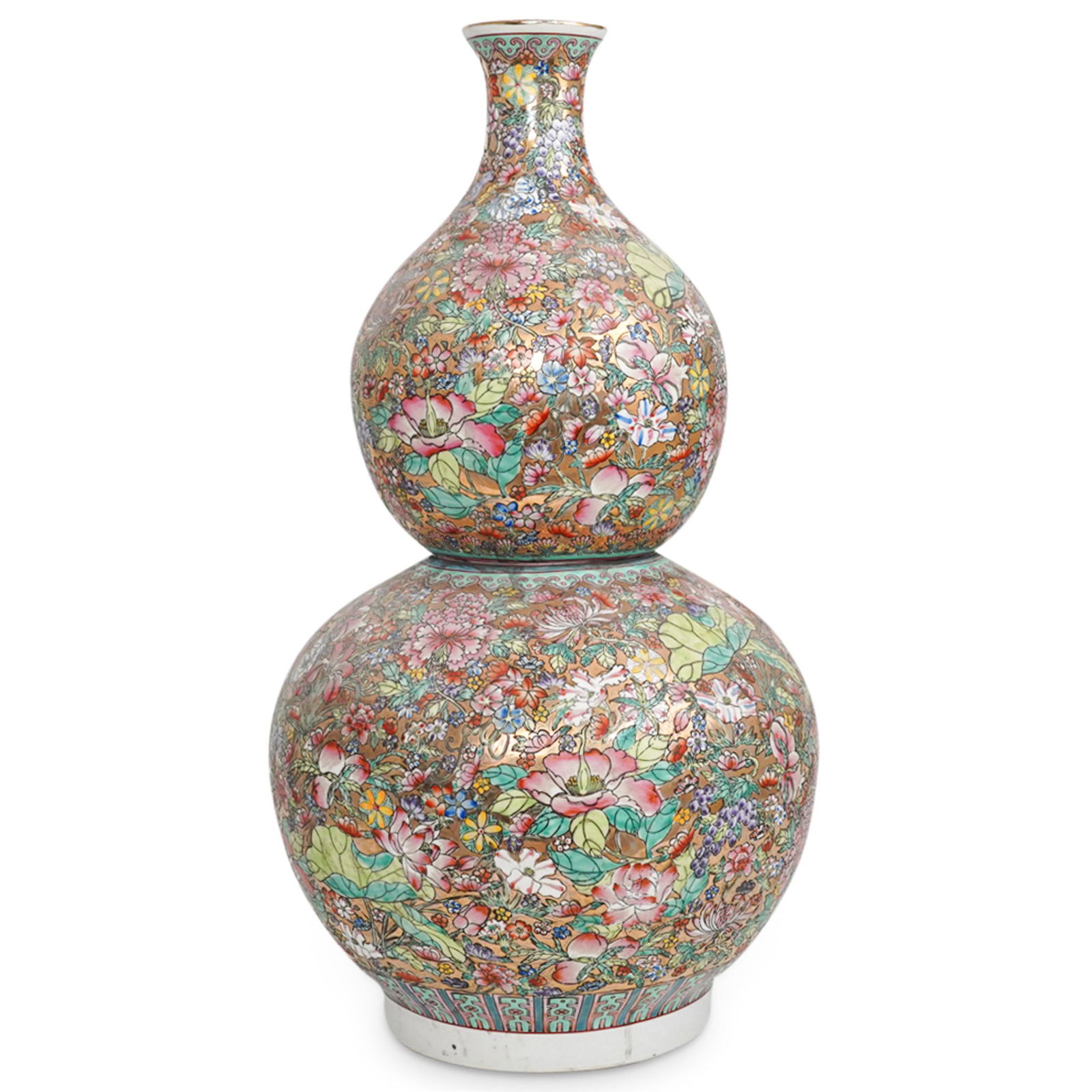 Chinese Rose Medallion Double Gourd Vase (1 of 5)