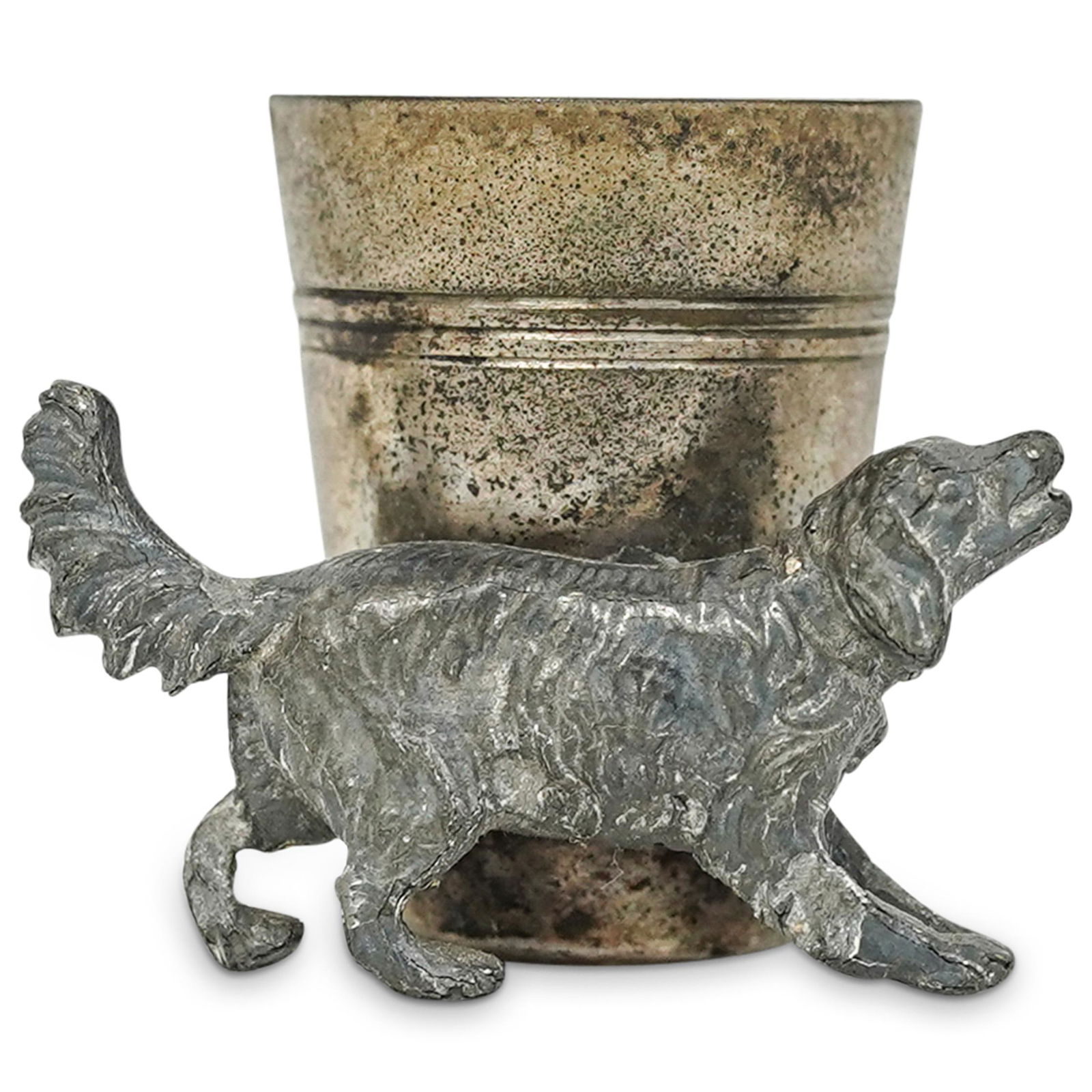 "WMF" Silver Plated Hunting Dog Match Holder (1 of 4)