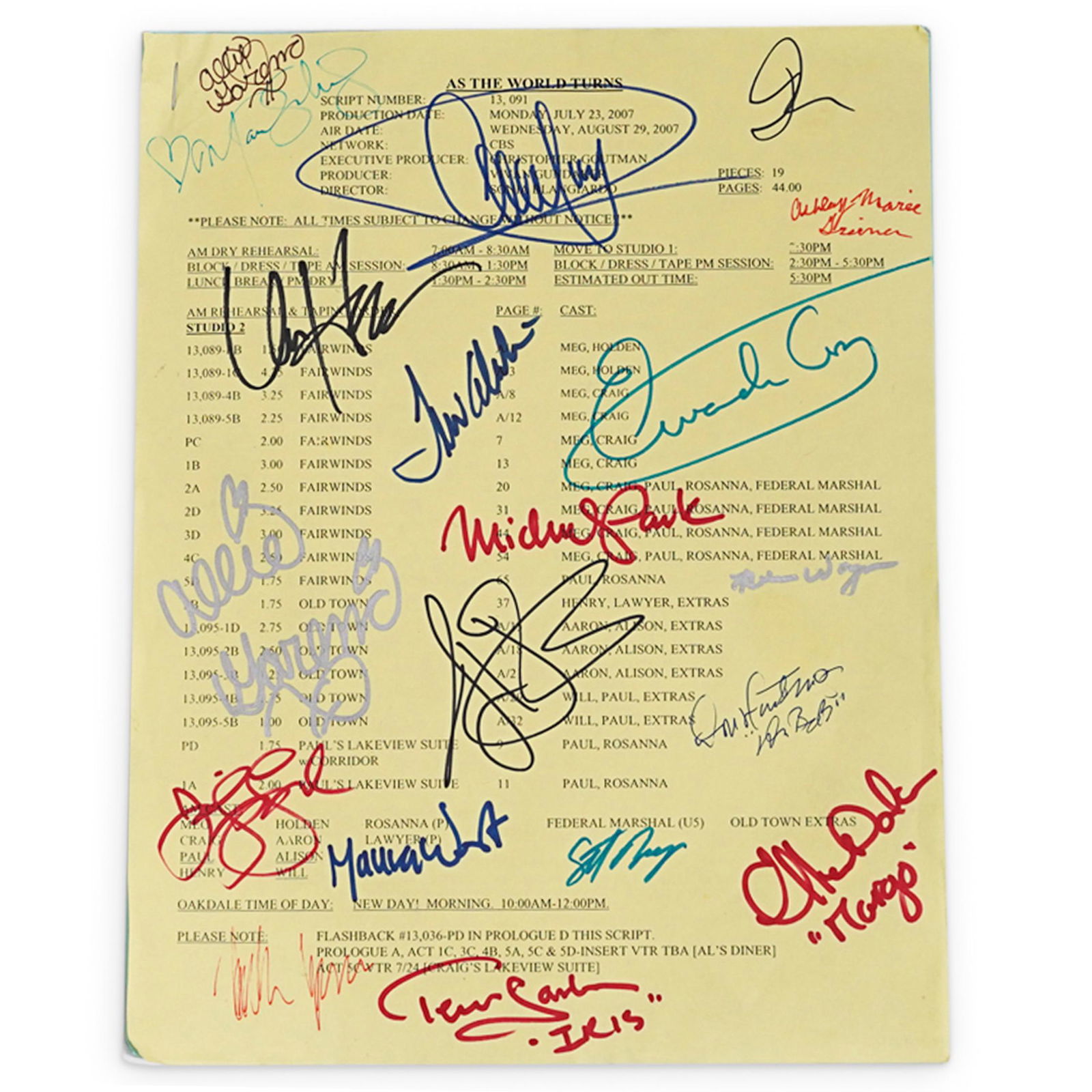 As The World Turns Signed Script (1 of 5)
