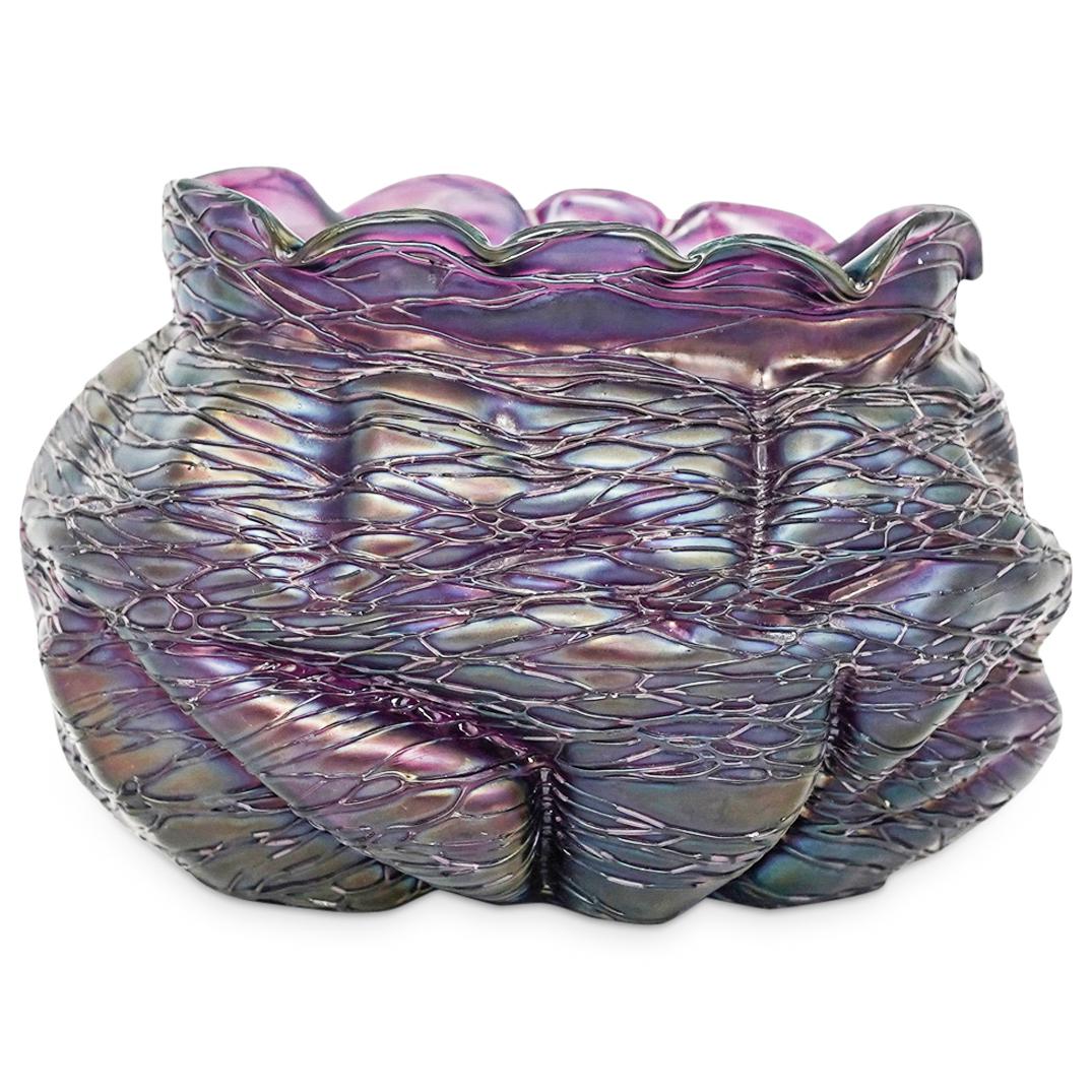 Loetz Amethyst Threaded Glass Vase (1 of 5)