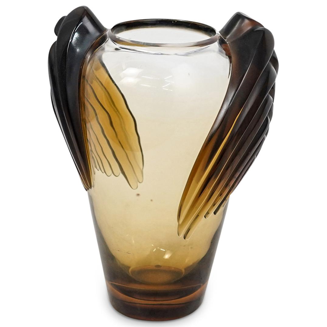 Lalique Amber Marrakech Crystal Vase (1 of 5)