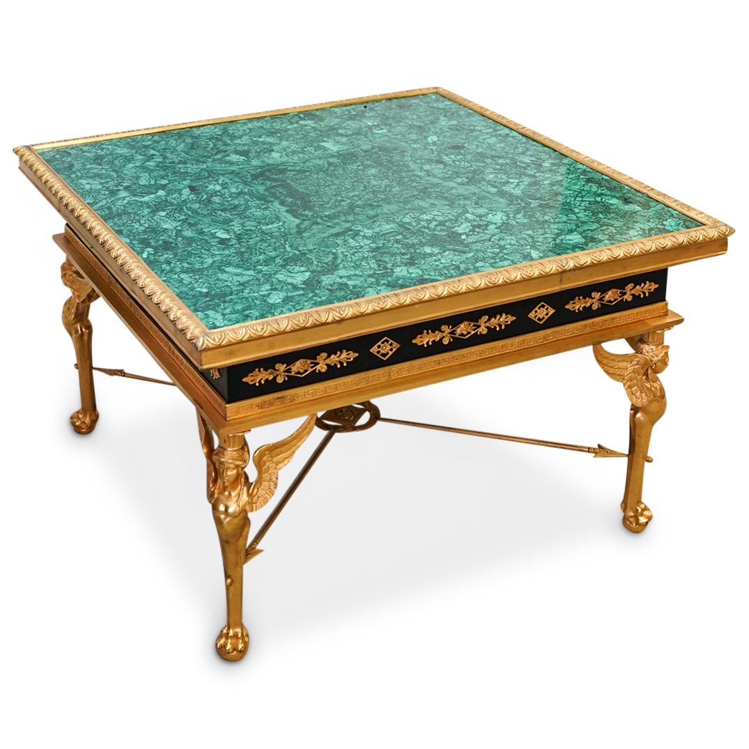 Empire Style Bronze & Malachite Table (1 of 14)