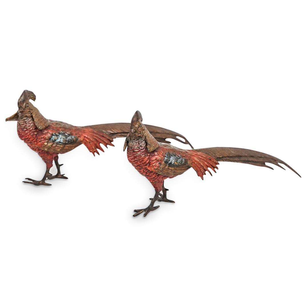 Viennese Bronze Cold Painted Pheasants (1 of 4)