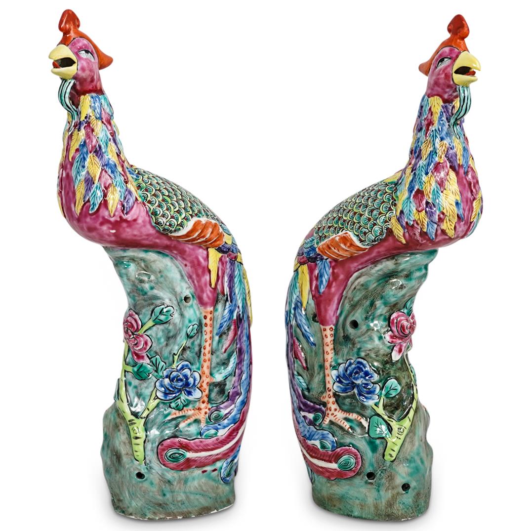 Pair Of Chinese Export Ceramic Phoenix (1 of 7)