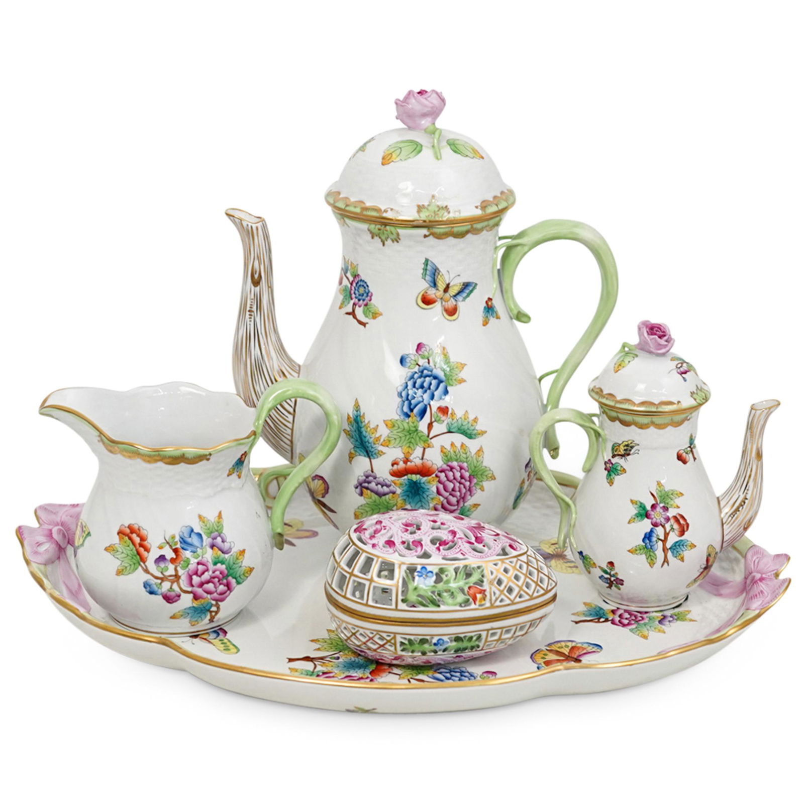 (5 Pc) Herend Porcelain Coffee/Tea Set (1 of 12)