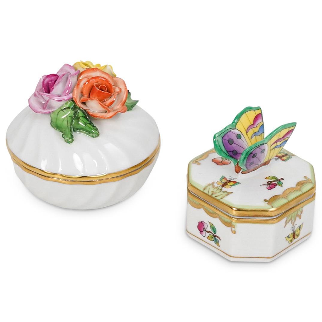 (2 Pc) Herend Porcelain Trinket Boxes (1 of 5)