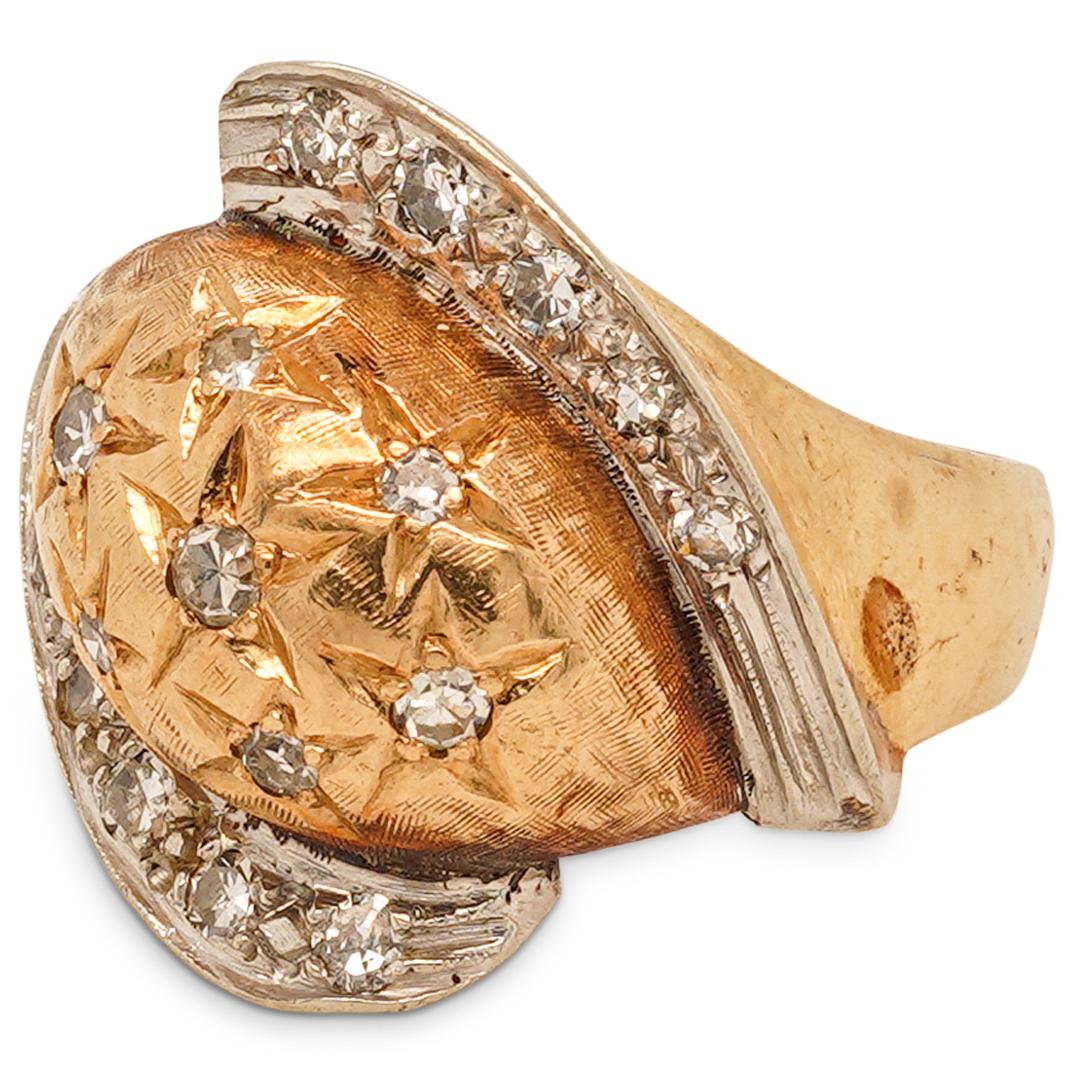 14k Two Tone Gold and Diamond Ring (1 of 4)