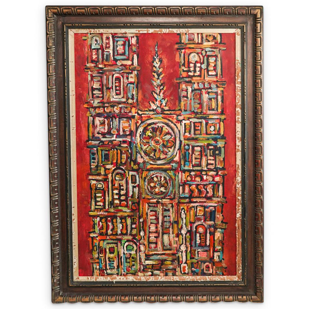 Rene Portocarrero (1912-1985) Cathedral Oil On Canvas (1 of 8)
