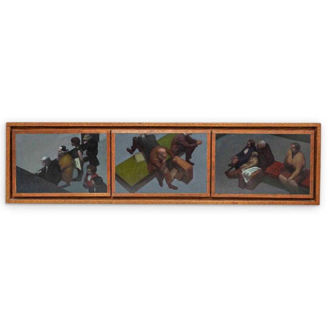 Elias Rivera (Mexican, b. 1937) Oil on Wood Triptych (1 of 7)