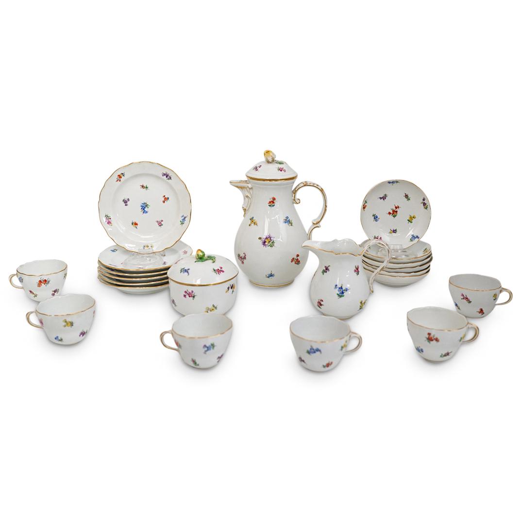 (21 Pc) Meissen "Scattered Flowers" Porcelain Coffee (1 of 12)