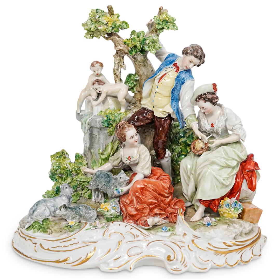 German Sitzendorf Porcelain Large Group Figurine (1 of 6)