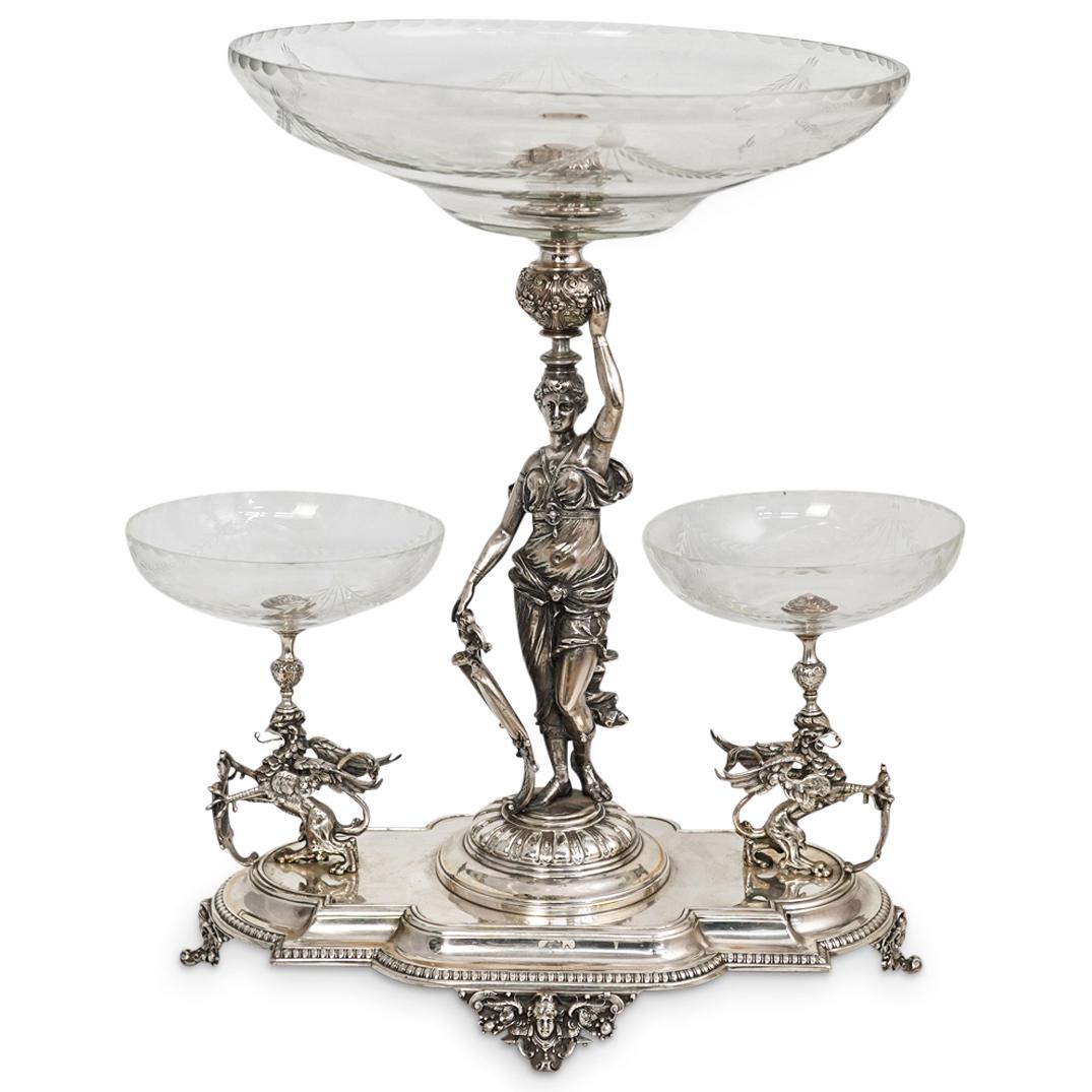Antique WMF Silver Plated and Glass Epergne (1 of 10)