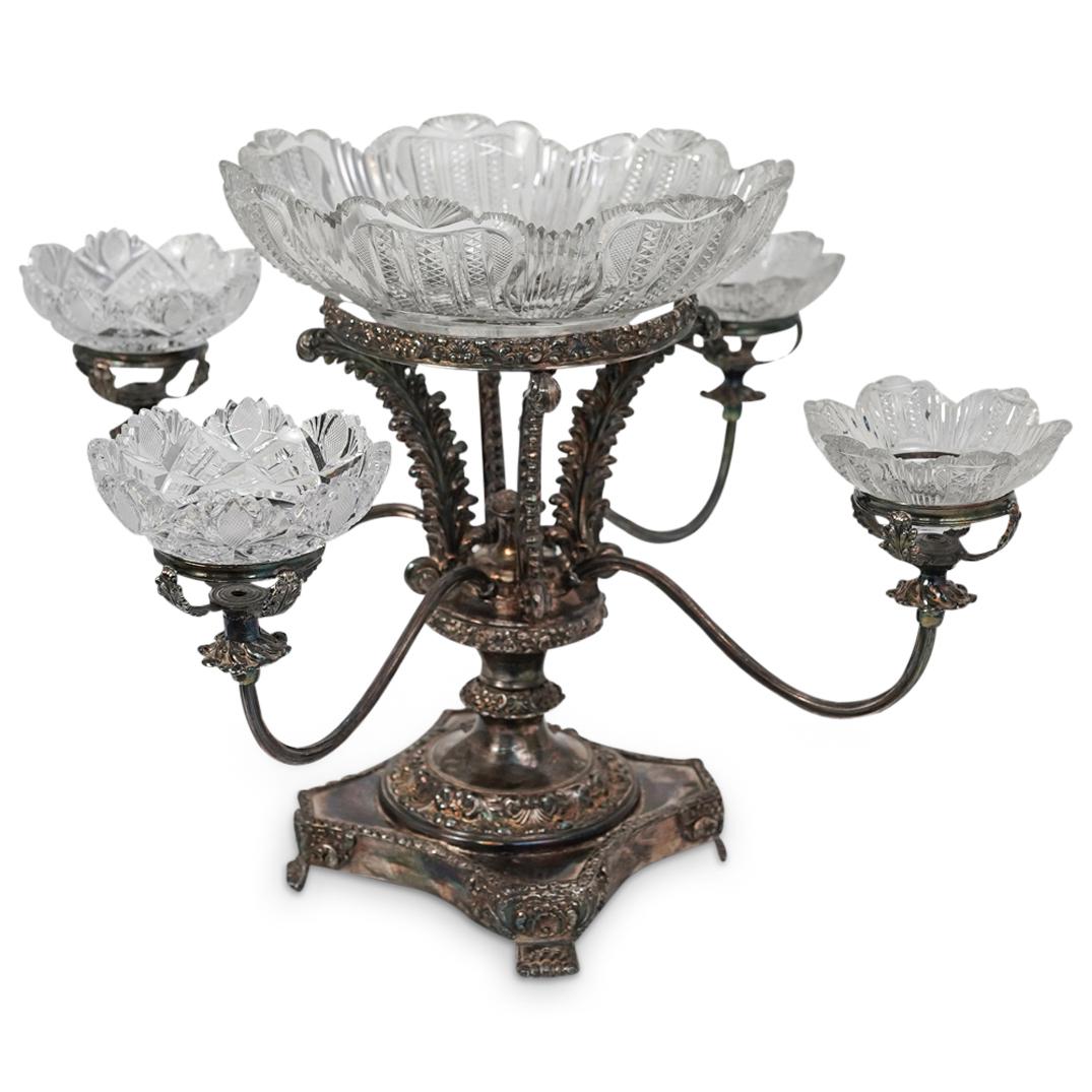 Antique Silver Plated Epergne Candelabra Centerpiece (1 of 12)