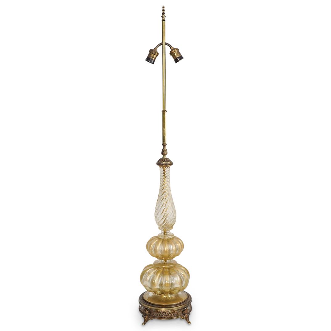 Antique Murano Gold Flake Glass Lamp (1 of 6)