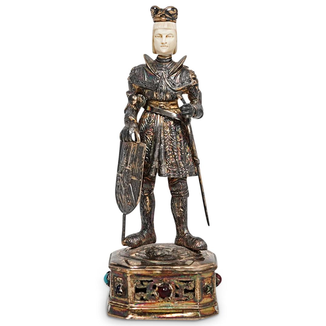 German Sterling and Carved King Figurine (1 of 5)