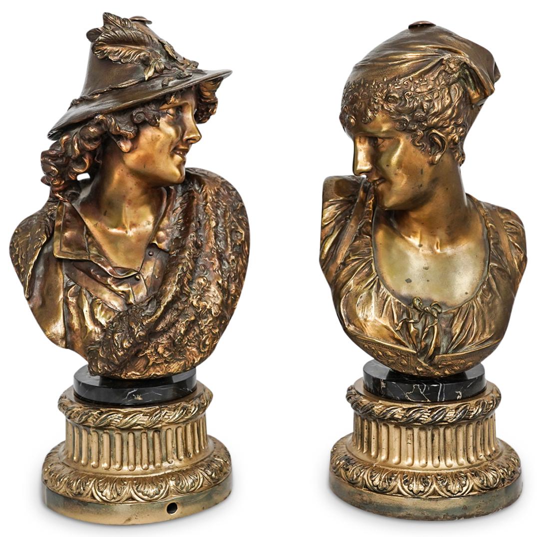 (2 Pc) Luca Madrassi (Italian, 1848) Gilt Bronze (1 of 11)