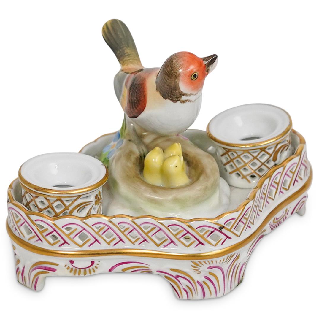 Herend Porcelain "Rothschild" Double Inkwell Stand (1 of 7)