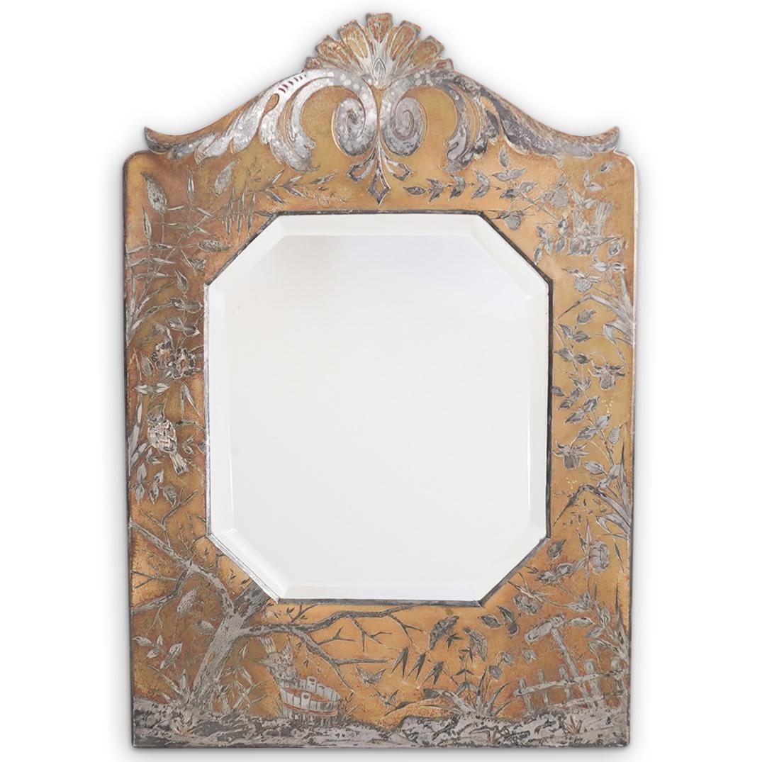 Art Deco Etched Bronze Vanity Mirror (1 of 6)