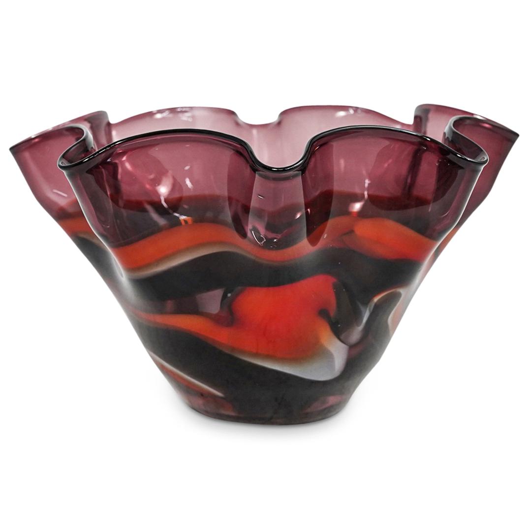 Purple Hand Blown Murano Art Glass Vase (1 of 5)