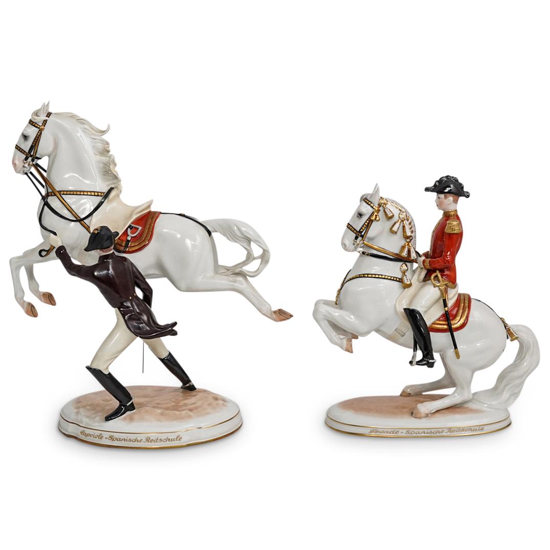 (2 Pc) Augarten Wien Porcelain Horseback Riders (1 of 14)