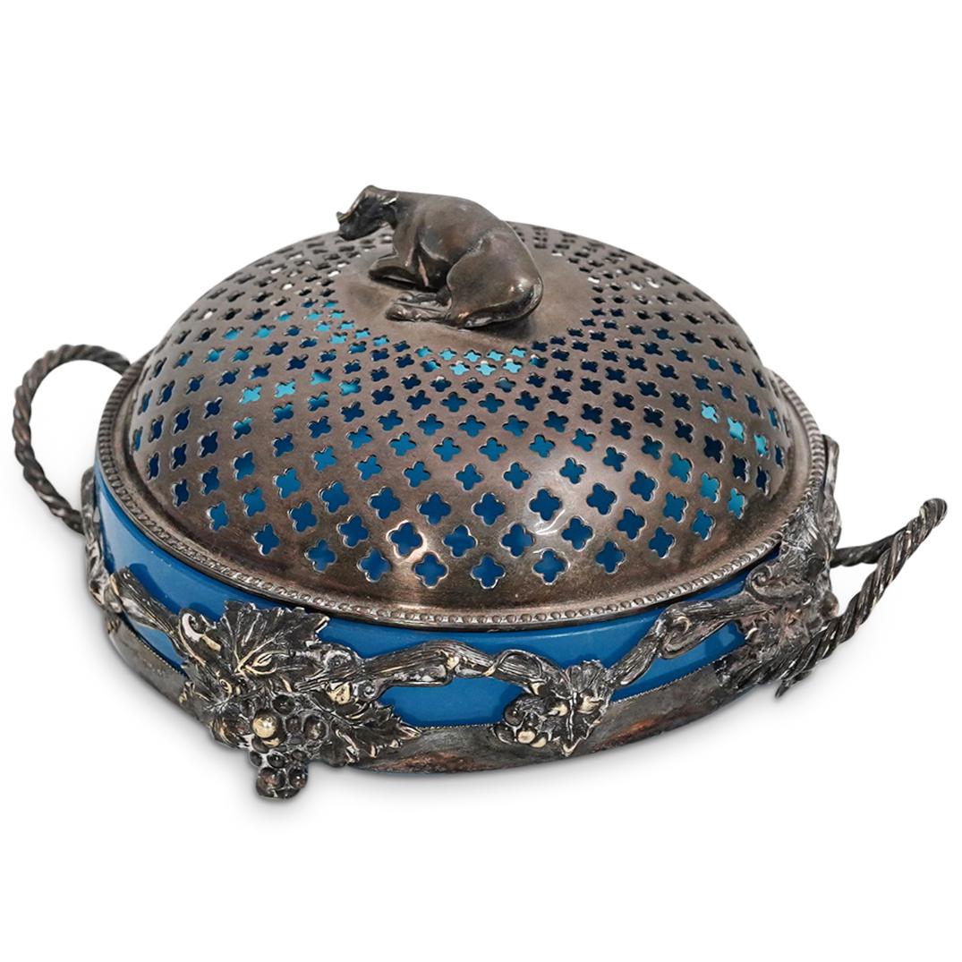 Antique English Silver Plated and Glass Butter Dish (1 of 6)