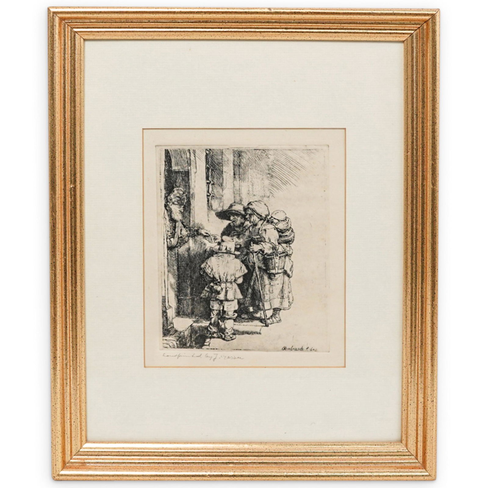Rembrandt Van Rijn "Beggars" Framed Etching (1 of 4)