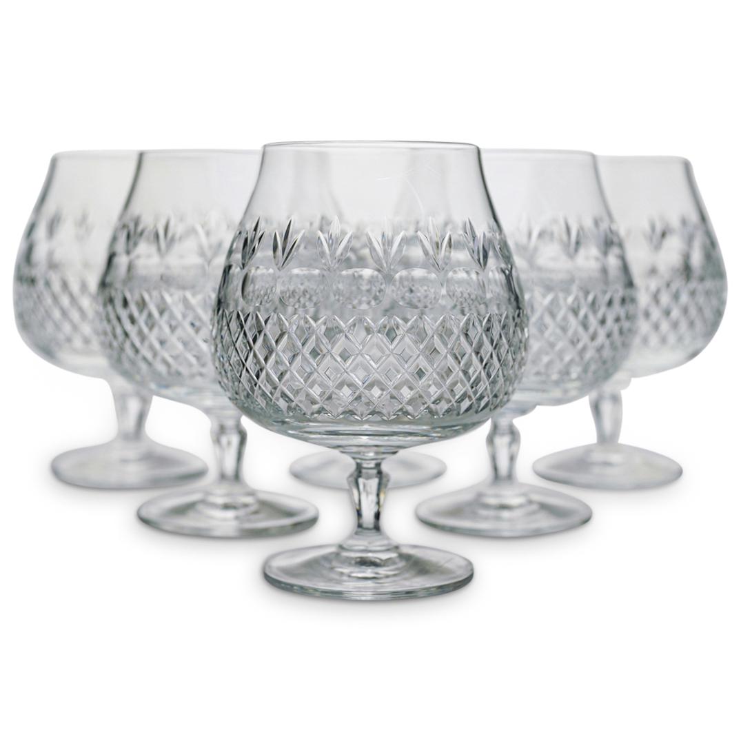 (6Pc) Crystal Cut Brandy Glasses (1 of 4)