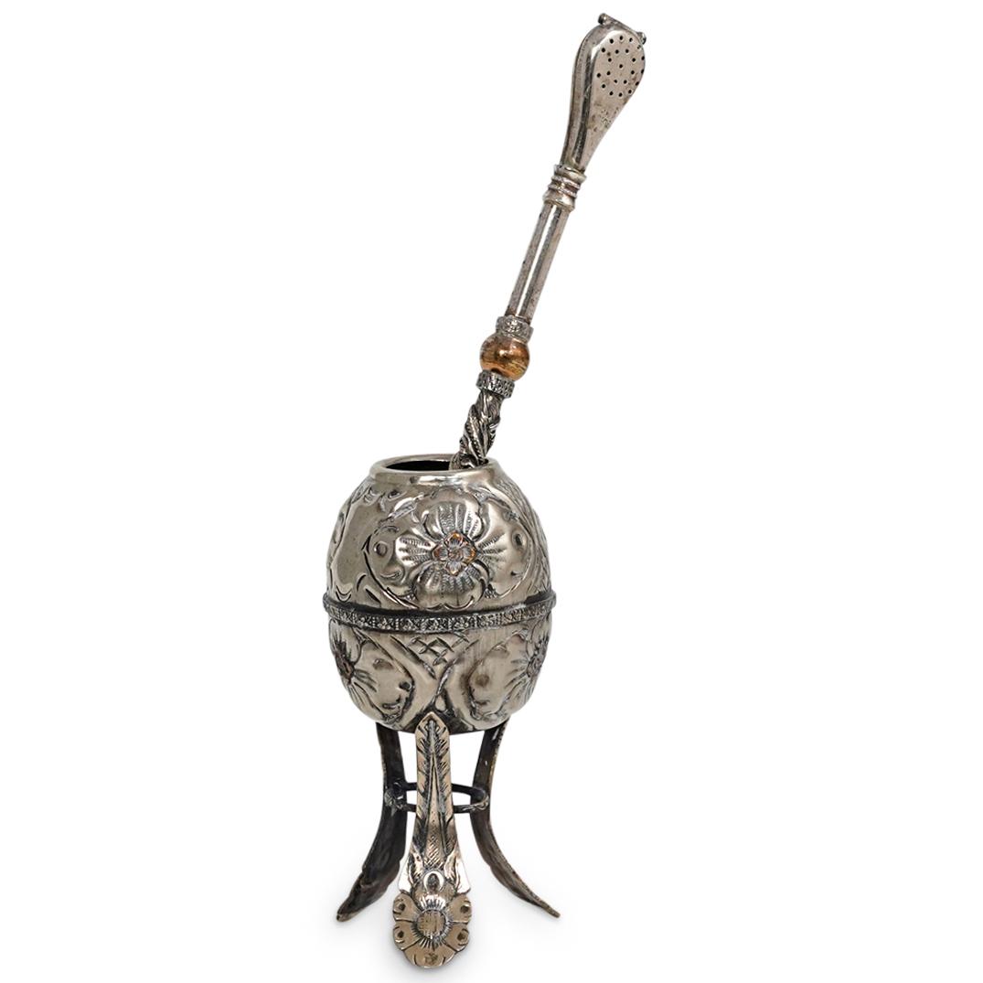 Silver Plated Mate Cup and Straw (1 of 7)