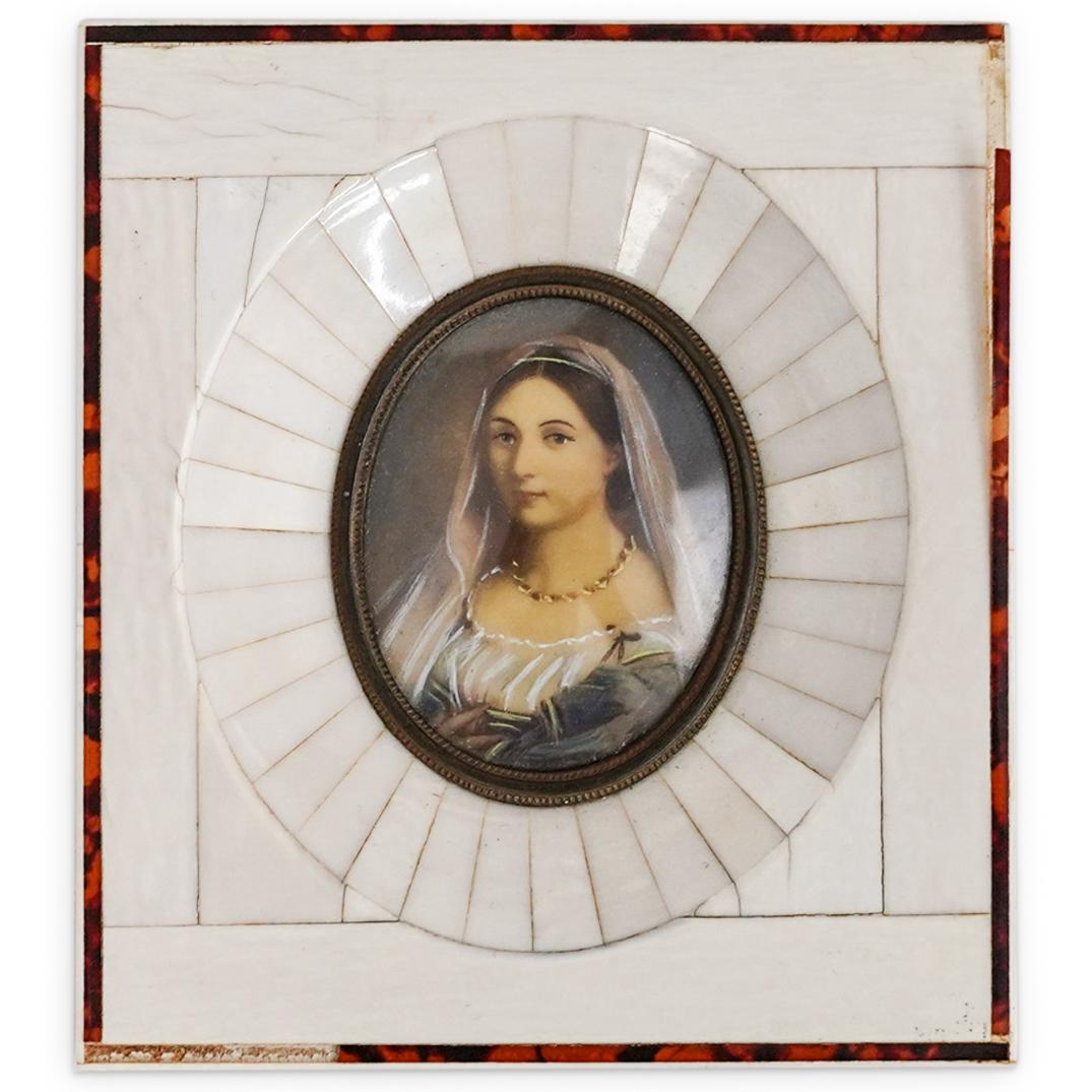 (2 Pc) Vintage Miniature Framed Portraits (1 of 4)