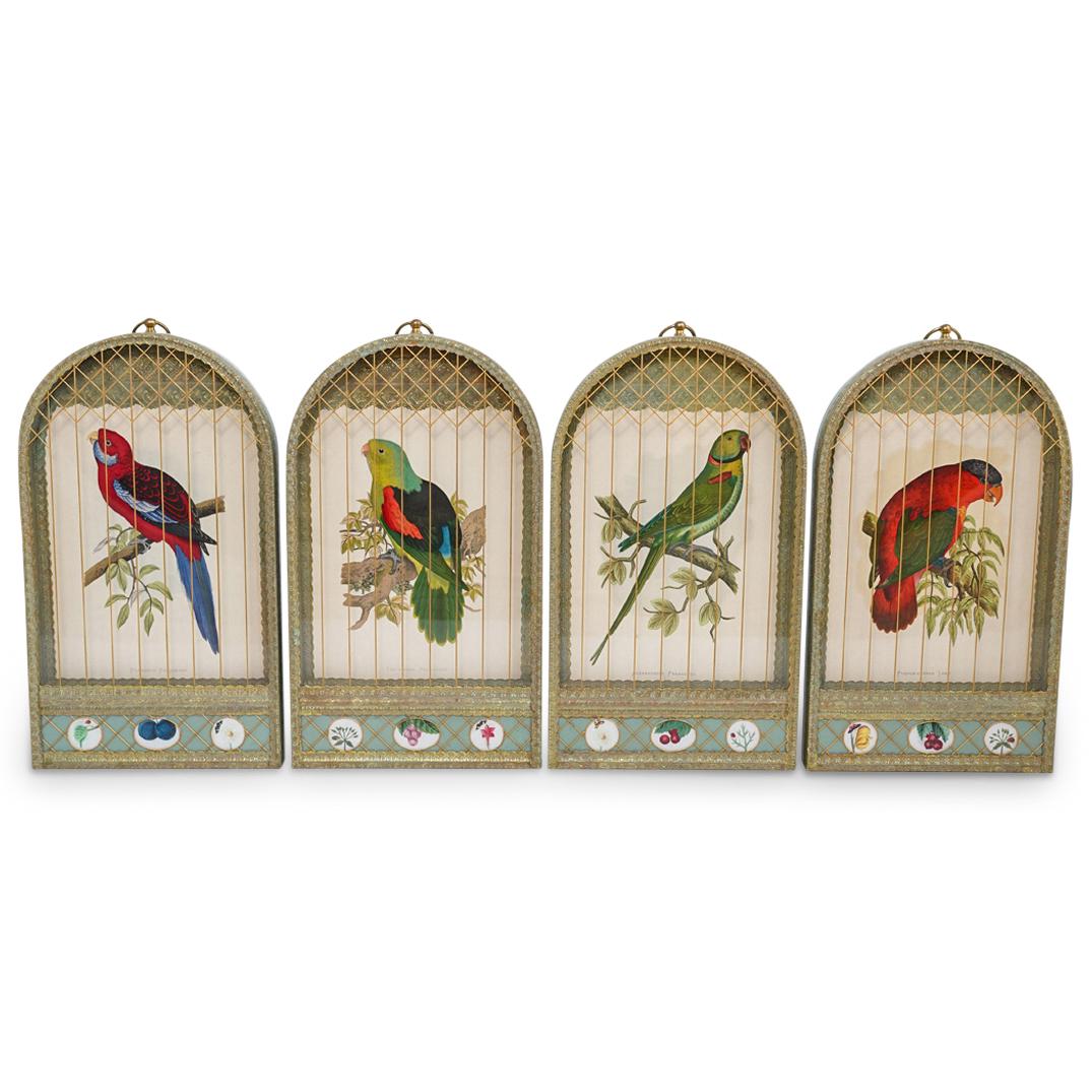(4 Pc) Decorative Bird Cage Prints (1 of 10)