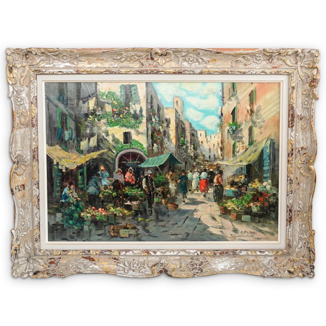 Signed G. Pisani Oil Painting On Canvas (1 of 7)