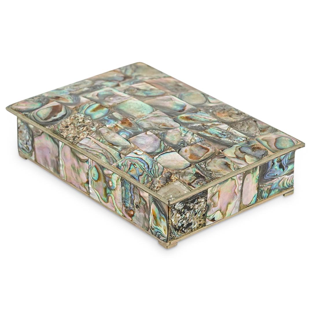 Silver and Inlaid Abalone Lidded Trinket Box (1 of 5)