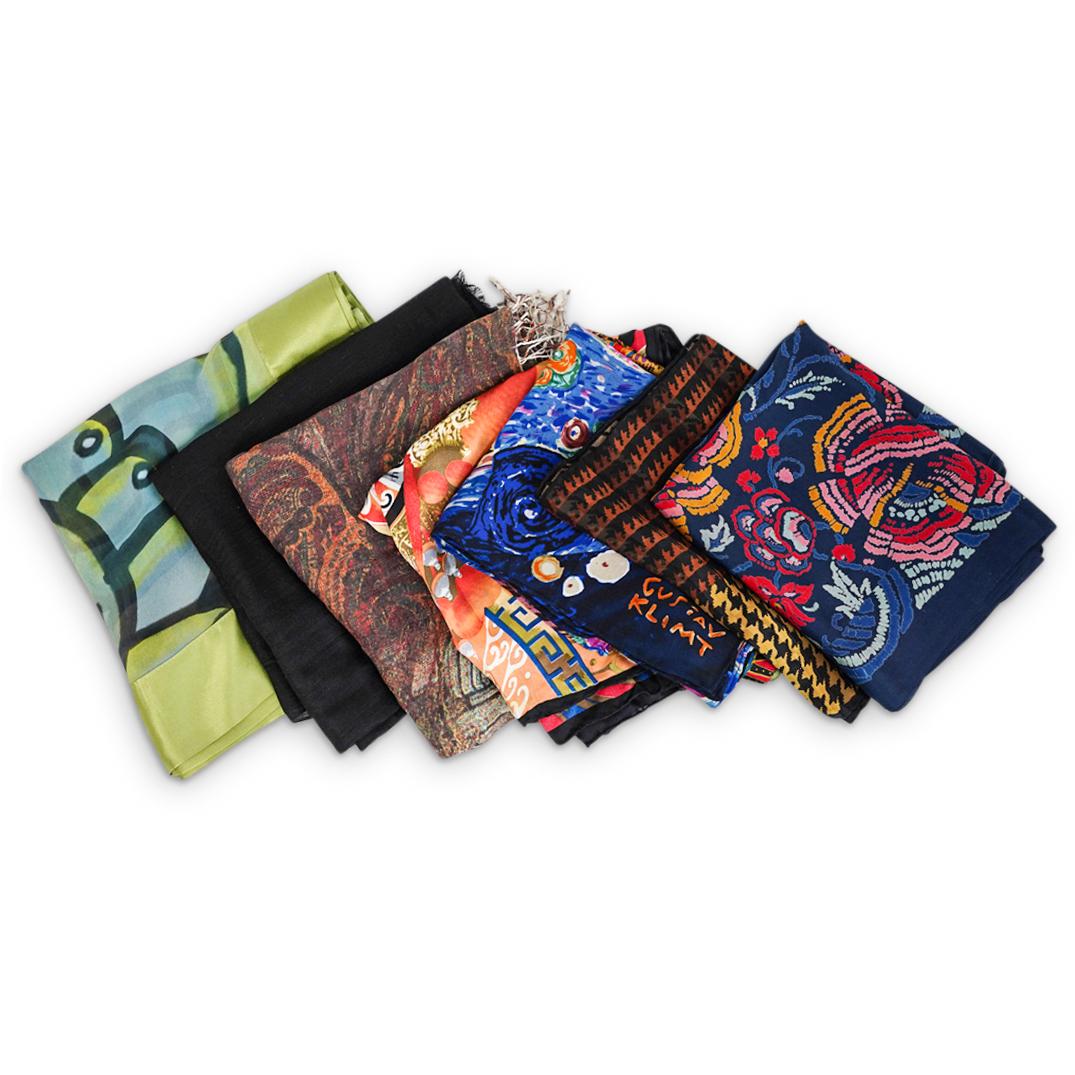 (8 Pc) Women Silk Scarves Grouping Set (1 of 5)