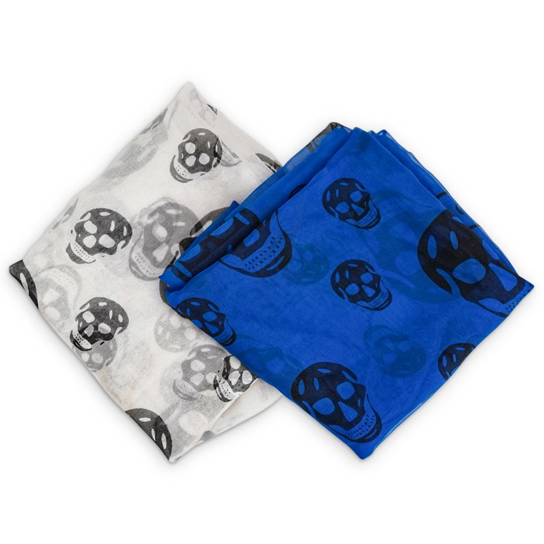(2 Pc) Pair Of Alexander McQueen Skull Scarves (1 of 7)