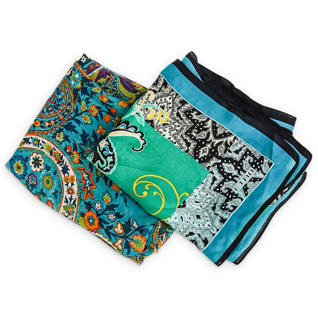 (2 Pc) Pair of Italian Etro Silk Scarves (1 of 5)