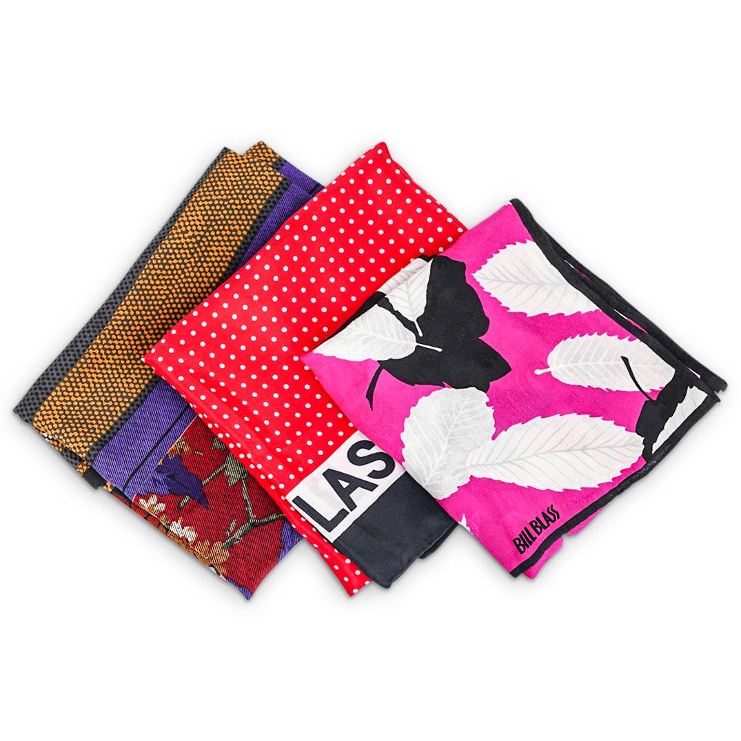 (3 Pc) Bill Blass Silk Scarves Grouping Set (1 of 9)