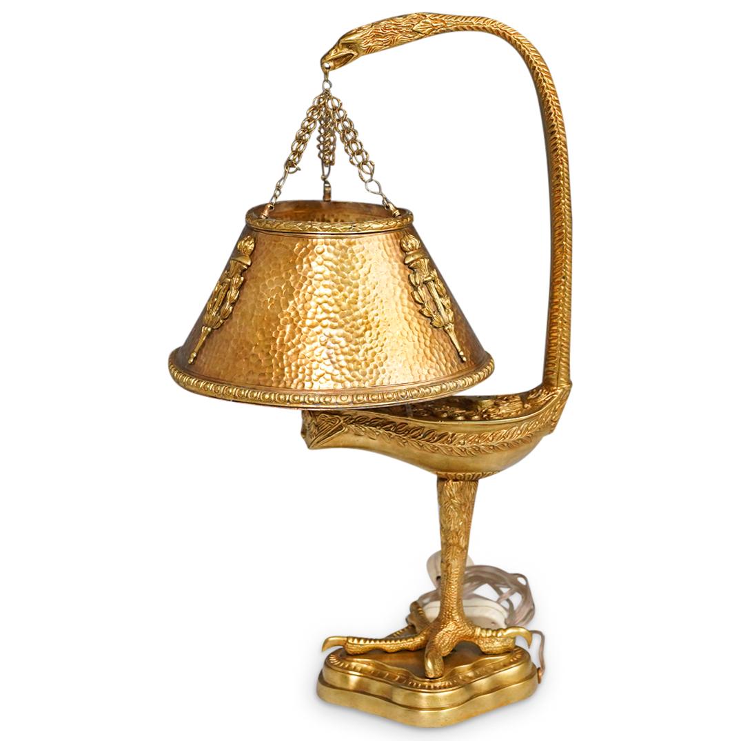 French Muller Freres Style Brass Eagle Lamp (1 of 9)