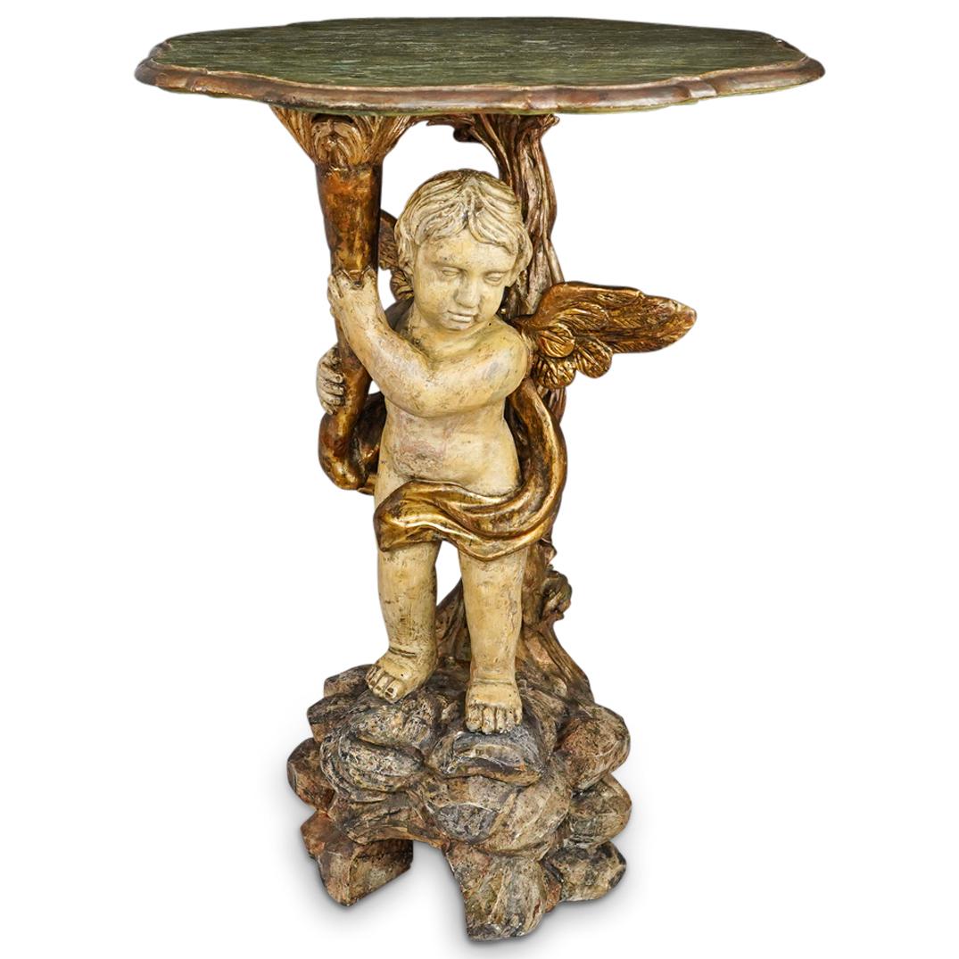 Antique Italian Polychrome Carved Figural Table (1 of 9)